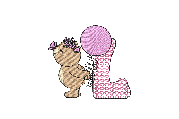L Girl Teddy: A Charming Sketch for Personalized Gifts