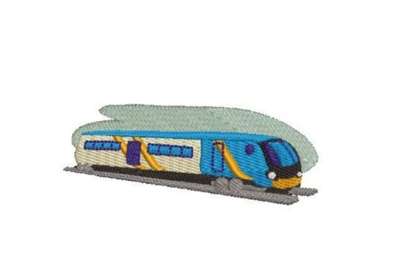 Modern Train: A Festive Embroidery Design for Holiday Gifts