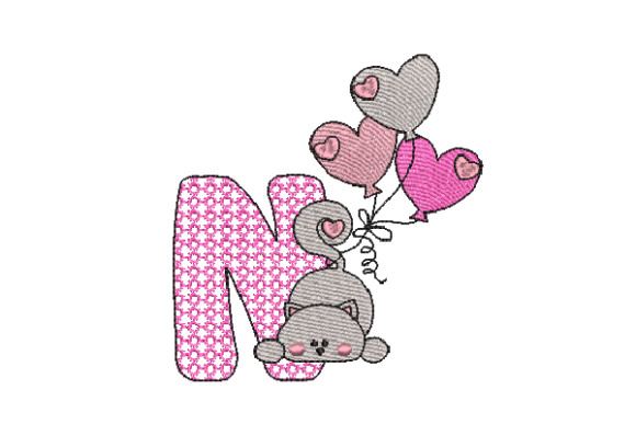 Review: Letter N Cat Sketch for Holiday Embroidery