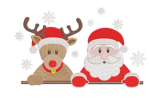 Santa and Deer: A Festive Design for Personalized Gifts
