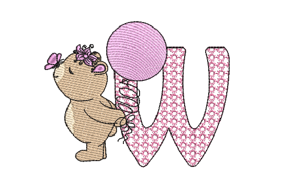 W Girl Teddy: A Charming Sketch for Personalized Gifts